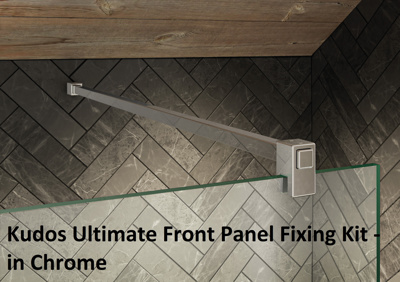Kudos Ultimate Standard Wetroom/Bathscreen Front Panel Fixing Kit - Brushed Nickel