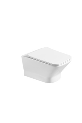 Artesan Annabel Square Rimless Wall Hung Pan - White (excl. frame & cistern)