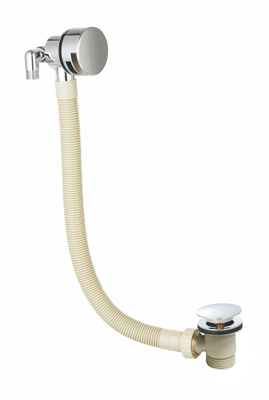Round Bath Filler with Easy Clean Push Button Waste - Chrome