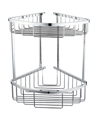 Bedgebury Deep Double Corner Basket - Chrome