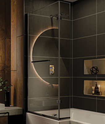 Artesan Cube Solarna L 6mm Shower Bath Screen Only - Chrome