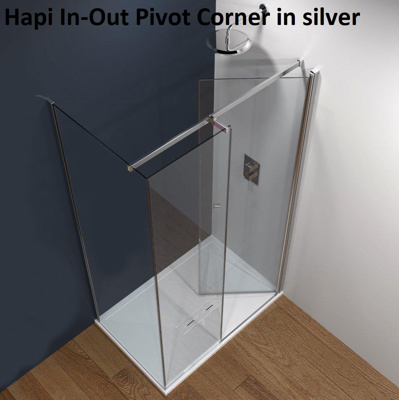 Artesan Hapi 1000mm In-Out Corner Pivot Door - Black