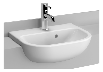 VitrA S20 450mm Semi Recessed Basin Short Projection - 1 Tap Hole