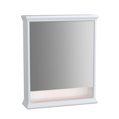 VitrA Valarte 65cm Mirror Cabinet - Right Hand With LED Lighting - Matt White