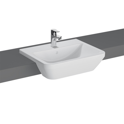 VitrA Integra 550mm Semi Recessed Washbasin - White