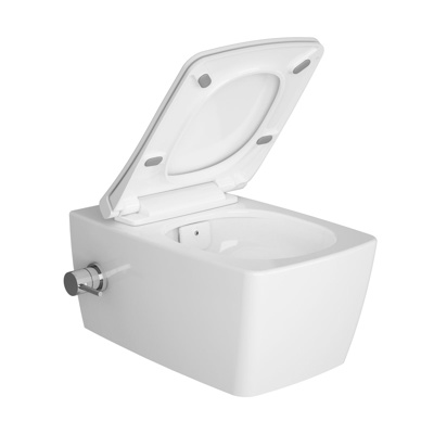 VitrA M-Line Aquacare Wall Hung Pan with Soft Close Seat and Integrated Stop Valve