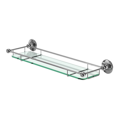 Burlington Glass Shelf With Railing - Chrome