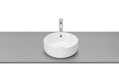 Roca The Gap 390mm No Tap Hole Round On-Countertop Basin - White