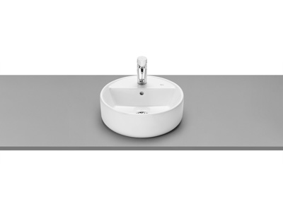 Roca The Gap 400mm 1 Tap Hole Round On-Countertop Basin - White