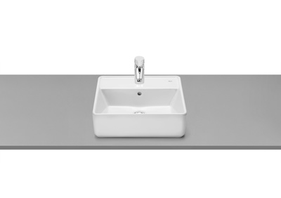 Roca The Gap 420 x 390mm 1 Tap Hole Square On-Countertop Basin - White