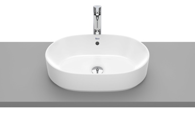 Roca The Gap 550 x 390mm No Tap Hole Round On-Countertop Basin - White