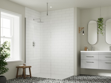 Hapi8 Wetroom 700mm Glass Panel Only - Clear (Excl. profile)