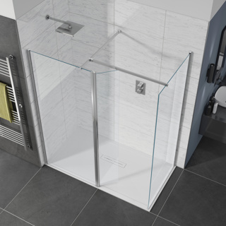 Artesan Hapi 700mm Wetroom Glass Panel - Matt Black