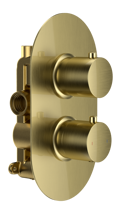 Bewl Single Outlet - Two Controls - Concealed Thermostatic Valve - Brushed Brass  