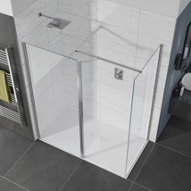 Artesan Hapi 1400mm Wetroom Glass Panel - Matt Black