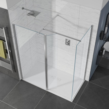 Artesan Hapi 600mm Wetroom Glass Panel - Matt Black