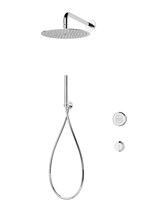 Elisa Incite Divert Concealed Smart Hand Shower, Fixed Wall Head & Remote - Gravity Pumped - Chrome 