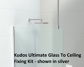 Kudos Ultimate Glass to Ceiling Fixing Kit - Brushed Nickel